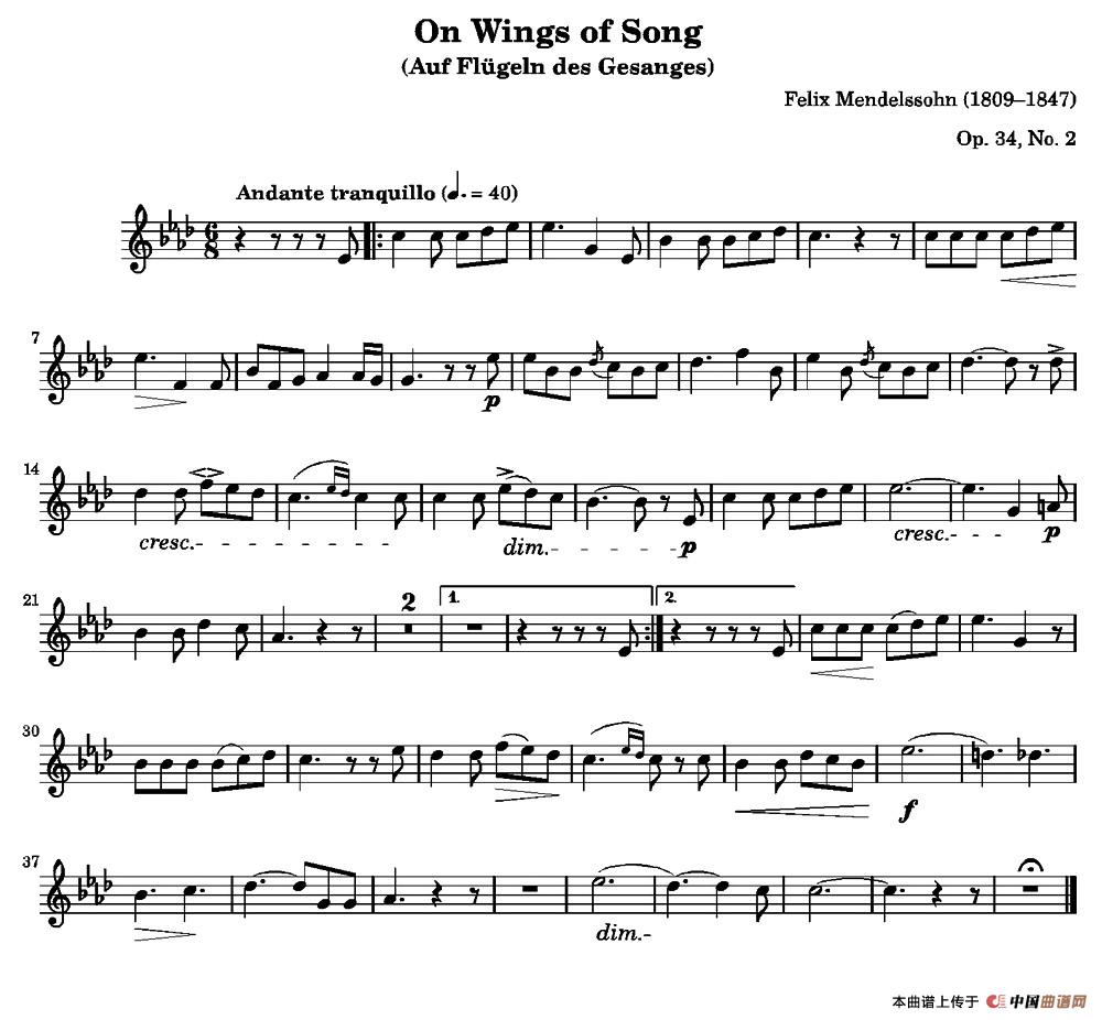 On Wings of Song（Op. 34, No. 2）(1)：001.jpg