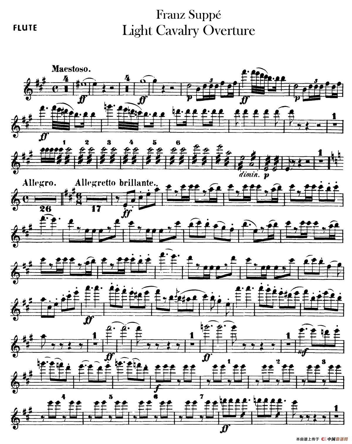 Light Cavalry Overture（轻骑兵序曲）（管乐合奏长笛分谱）(1)：001.jpg