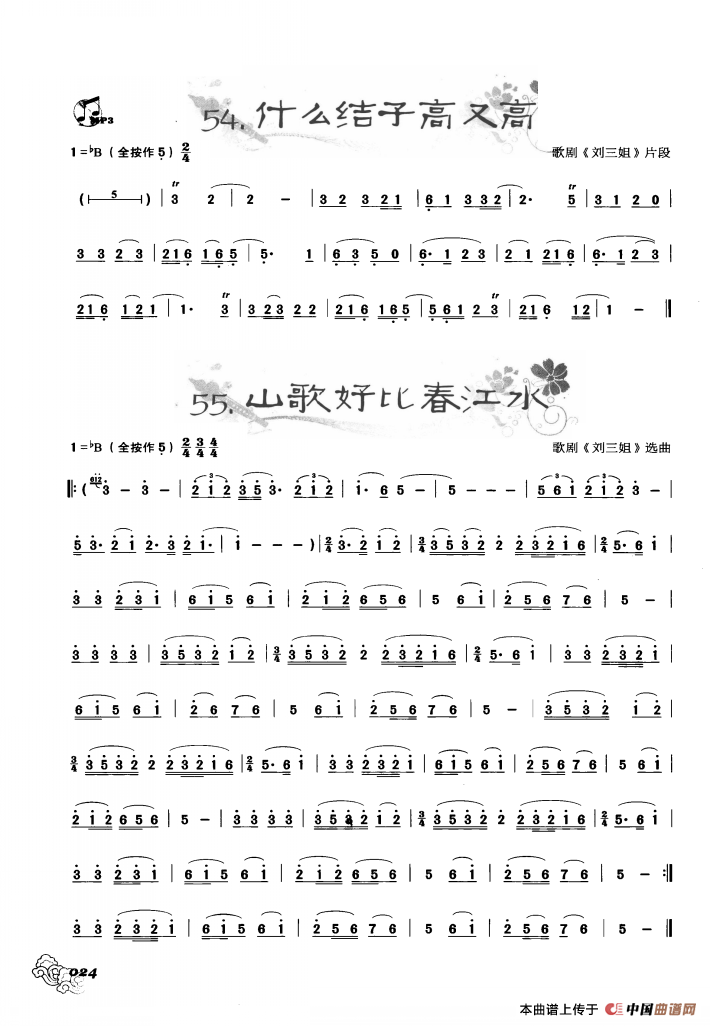 葫芦丝曲精选：什么结子高又高 山歌好比春江水：ss2jpg (8).png