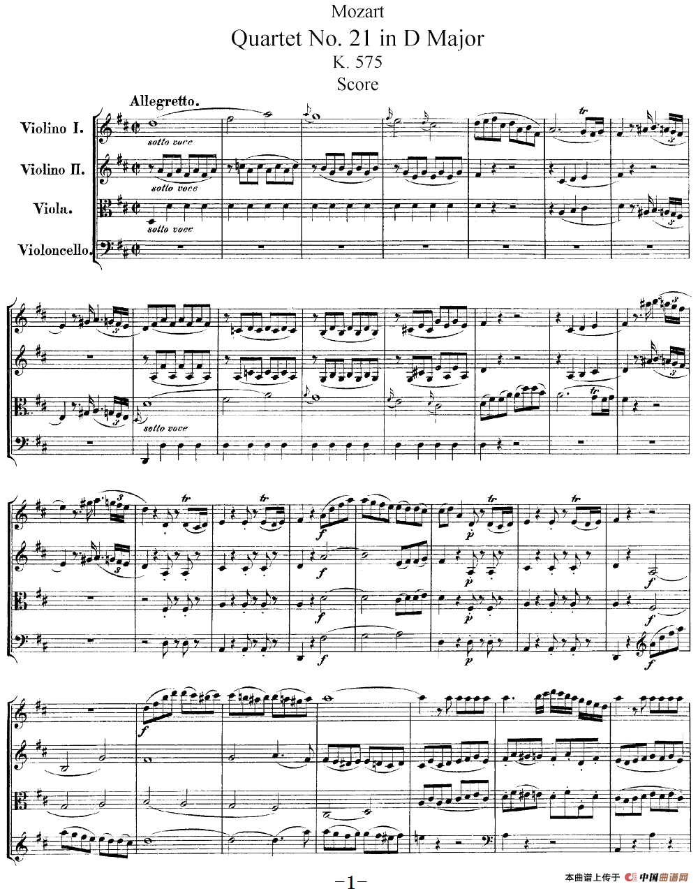 Mozart《Quartet No.21 in D Major,K.575》（总谱）(1)：Mozart《Quartet No.21 in D Major,K.575》(总谱)_00.png