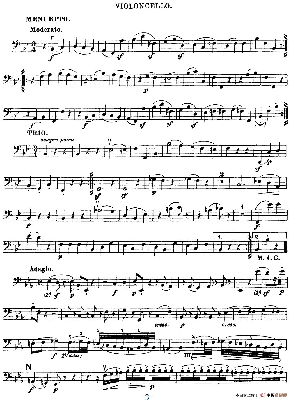 Mozart《Quartet No.17 in Bb Major,K.458》（Cello分谱）(1)：Mozart《Quartet No.17 in Bb Major,K.458》(Cello分谱)_02.png