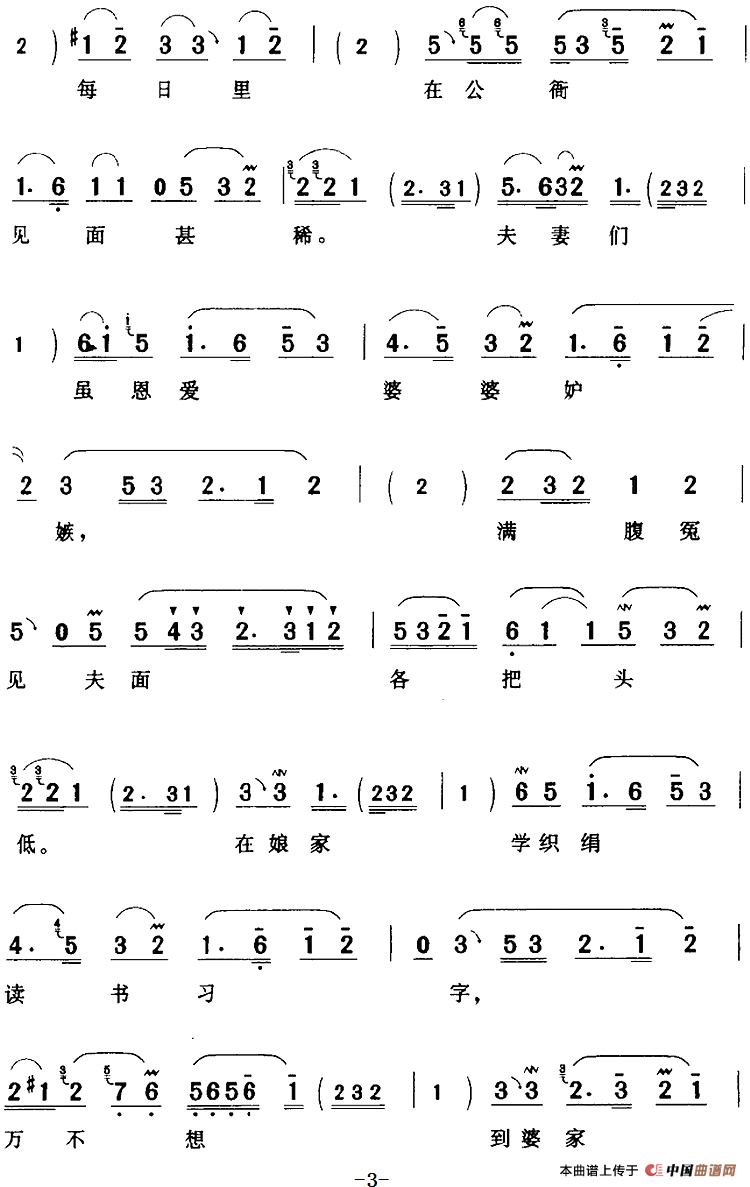 见婆婆面带怒失声动气（《孔雀东南飞》刘兰芝[旦]唱段）(1)：见婆婆面带怒失声动气（《孔雀东南飞》刘兰芝[旦]唱段）莲小君演唱 陈钧记谱266.png