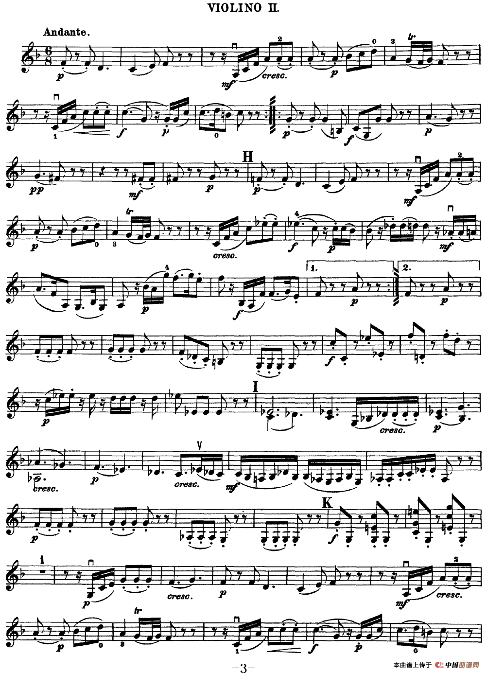 Mozart《Quartet No.15 in D Minor,K.421》（Violin 2分谱）(1)：Mozart《Quartet No.15 in D Minor,K.421》(Violin 2分谱)_02.png