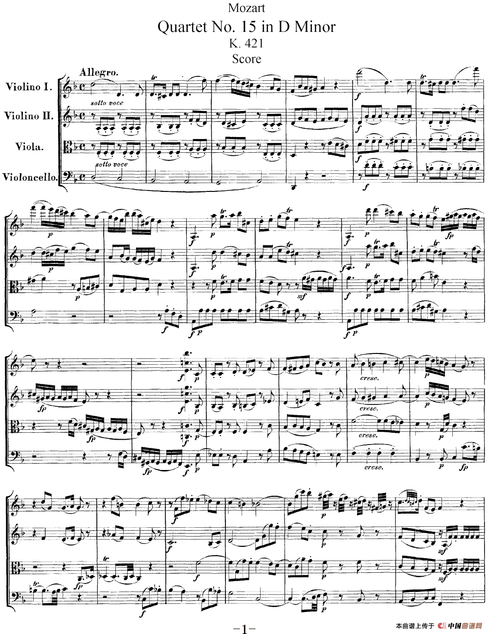 Mozart《Quartet No.15 in D Minor,K.421》（总谱）(1)：Mozart《Quartet No.15 in D Minor,K.421》(总谱)_00.png