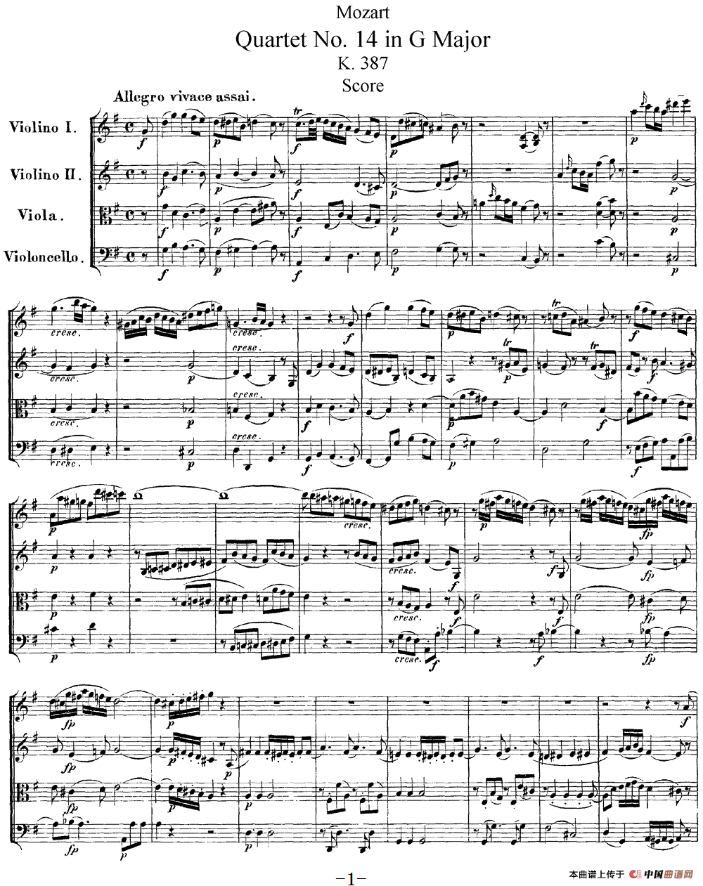Mozart《Quartet No.14 in G Major,K.387》（总谱）(1)：Mozart《Quartet No.14 in G Major,K.387》(总谱)_00.png