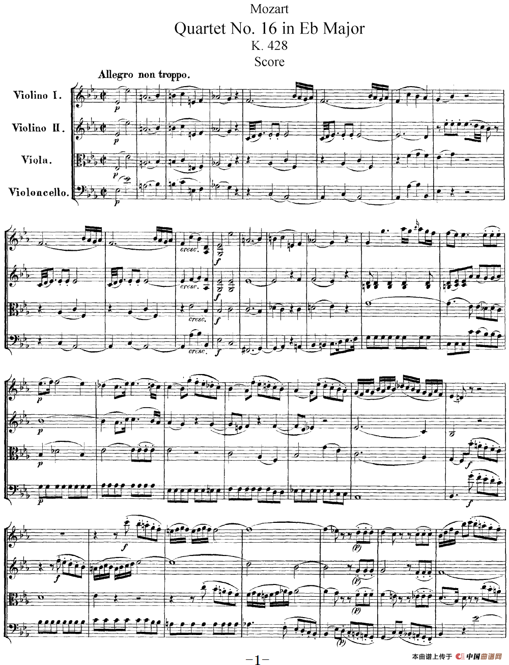 Mozart《Quartet No.16 in Eb Major,K.428》（总谱）(1)：Mozart《Quartet No.16 in Eb Major,K.428》(总谱)_00.png
