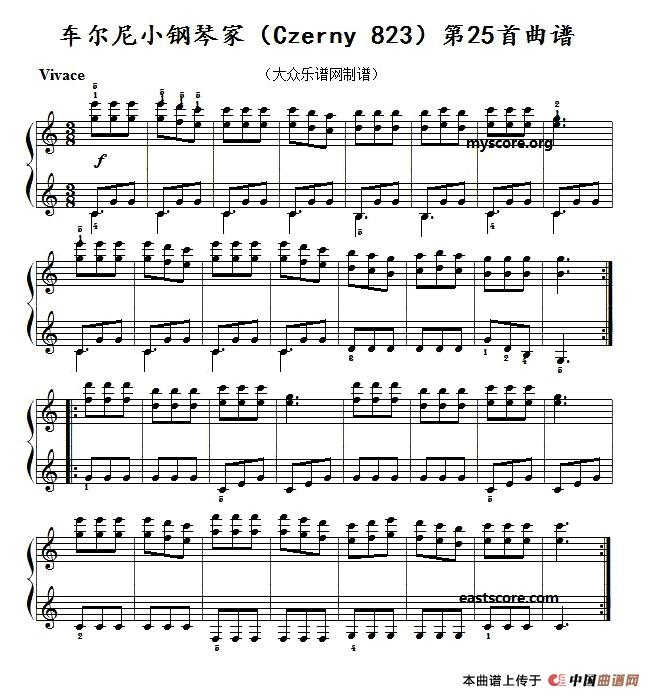 车尔尼《小钢琴家》（Czerny 823）第25首（曲谱及练习提示）(1)：1.jpg