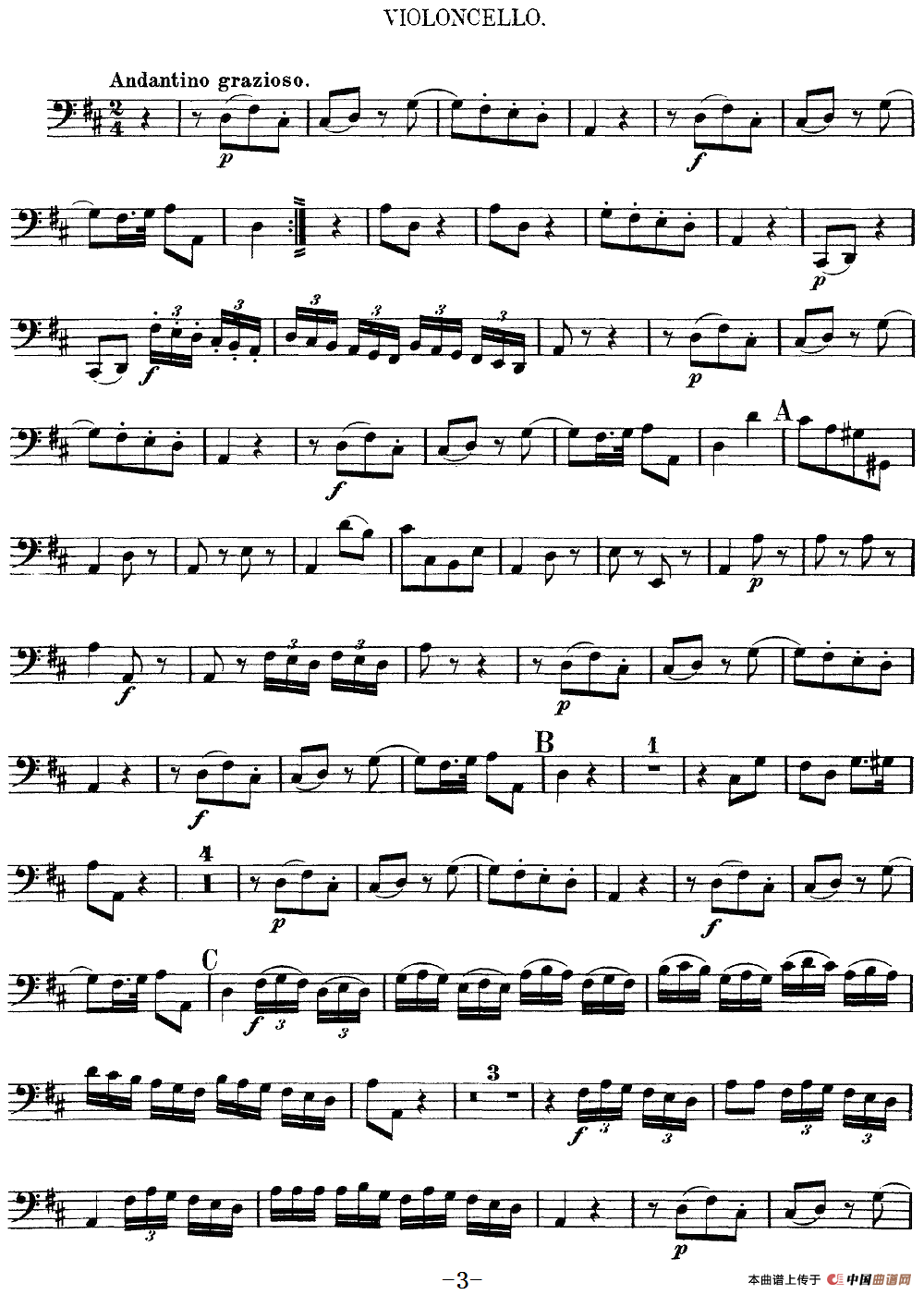 Mozart《Quartet No.13 in D Minor,K.173》（Cello分谱）(1)：Mozart《Quartet No.13 in D Minor,K.173》(Cello分谱)_02.png