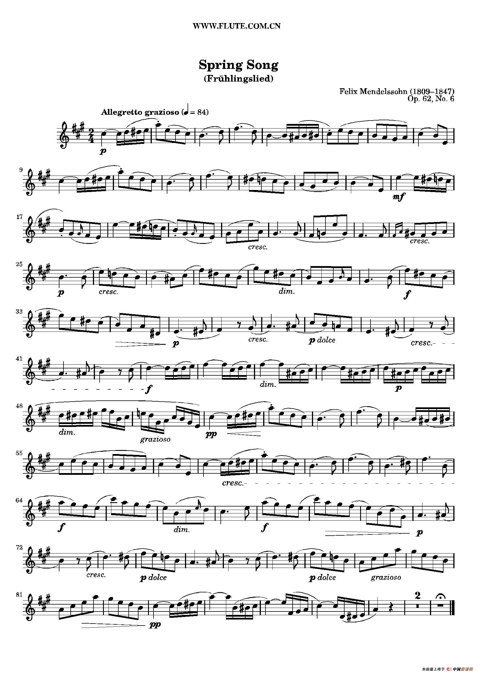 春之歌（Spring Song）作品62 （长笛+钢琴）(1)：001.jpg