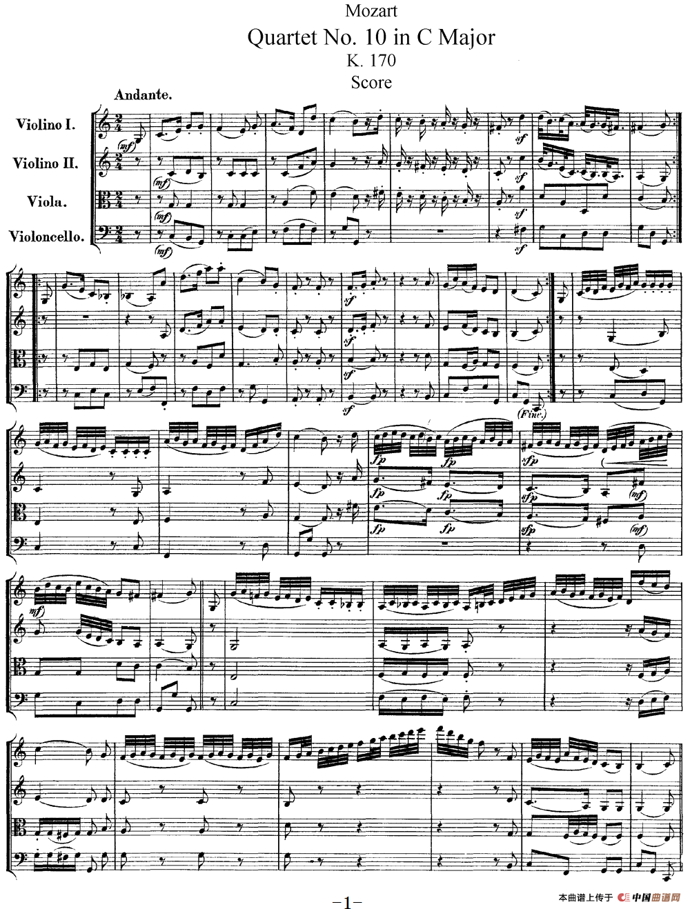 Mozart《Quartet No.10 in C Major,K.170》（总谱）(1)：Mozart《Quartet No.10 in C Major,K.170》(总谱)_00.png