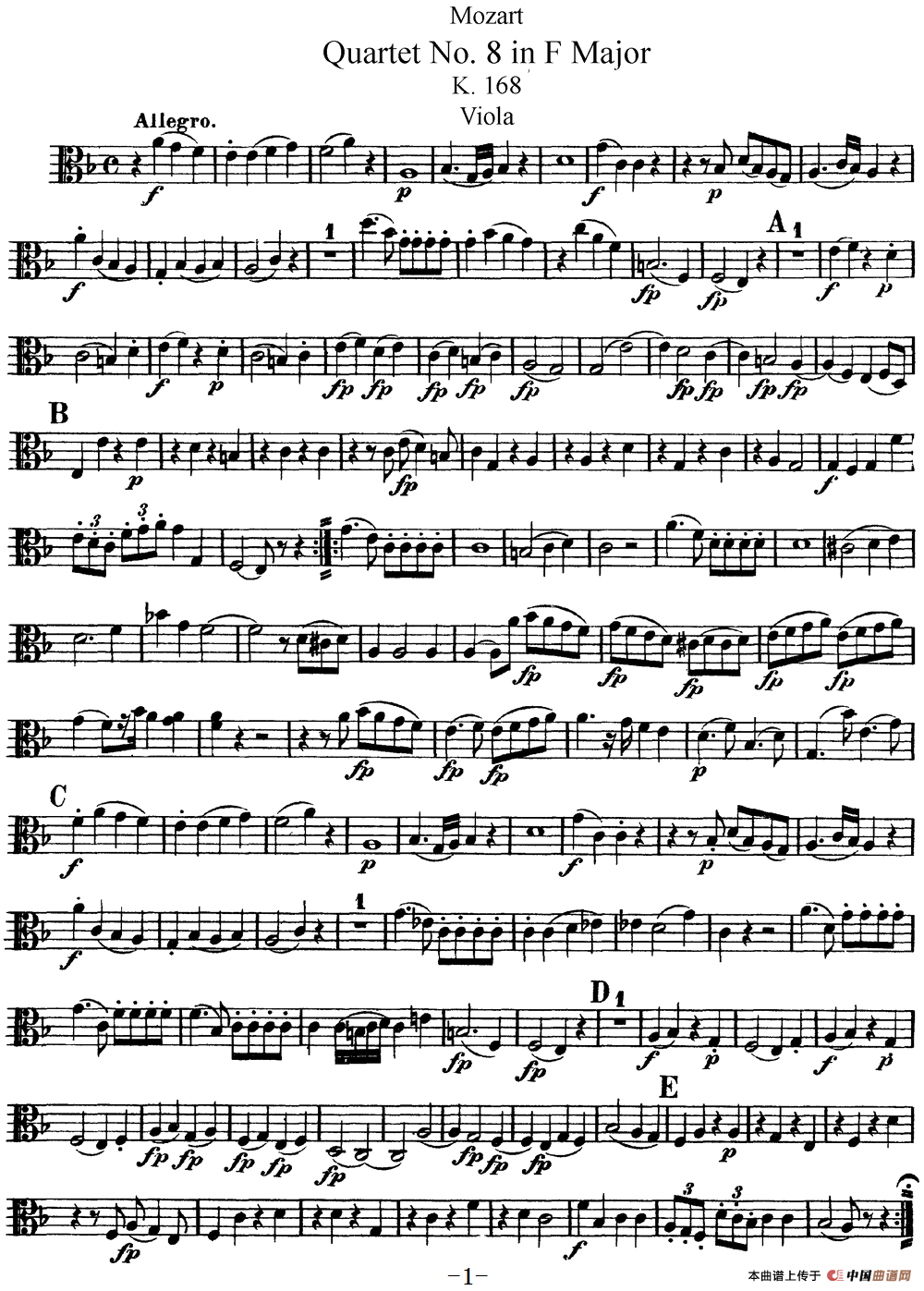 Mozart《Quartet No.8 in F Major,K.168》（Viola分谱）(1)：Mozart《Quartet No.8 in F Major,K.168》(Viola分谱)_00.png