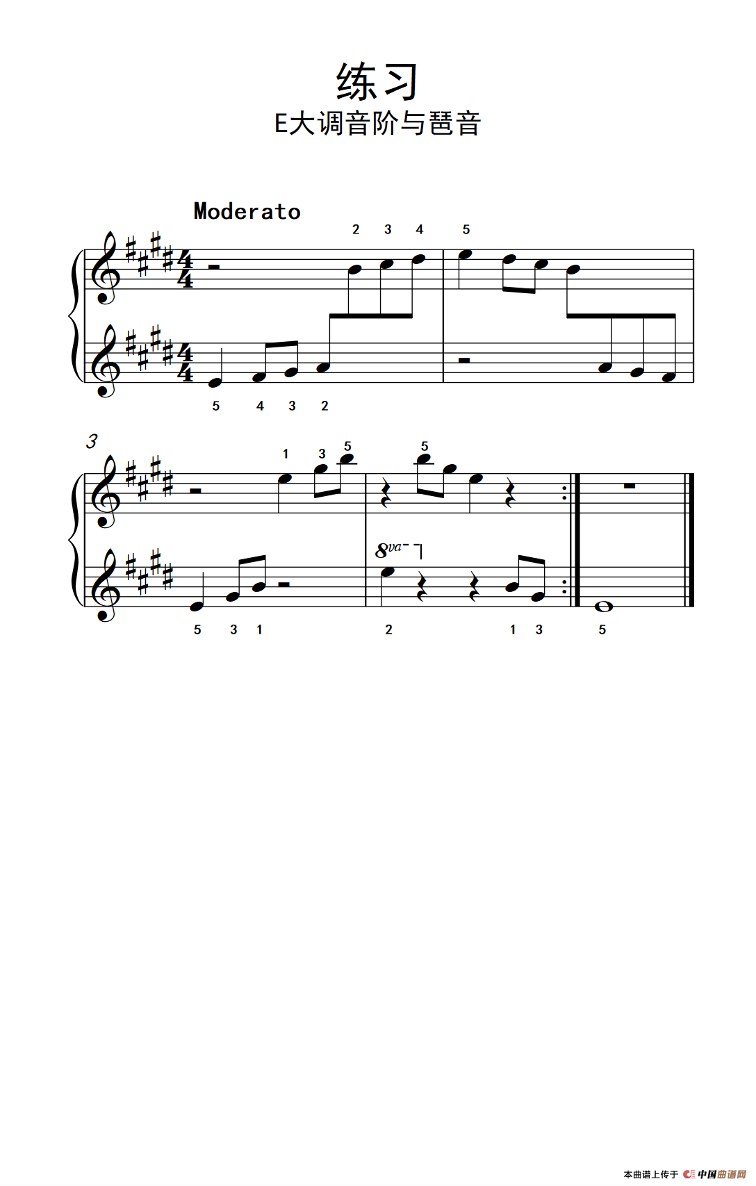 练习 E大调音阶与琶音（约翰·汤普森 成人钢琴教程 第一册）(1)：234_72_1.png