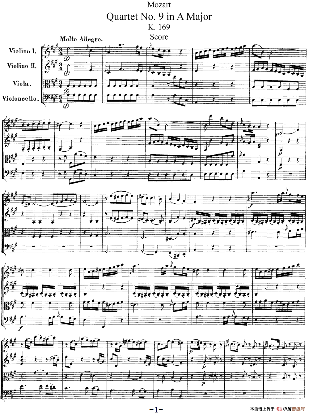 Mozart《Quartet No.9 in A Major,K.169》（总谱）(1)：Mozart《Quartet No.9 in A Major,K.169》(总谱)_00.png
