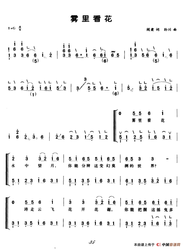 雾里看花（弹唱谱）