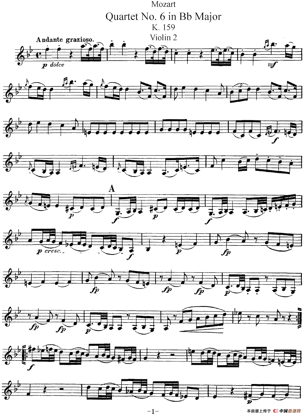 Mozart《Quartet No.6 in Bb Major,K.159》（Violin 2分谱）(1)：Mozart《Quartet No.6 in Bb Major,K.159》（Violin 2分谱）_00.png