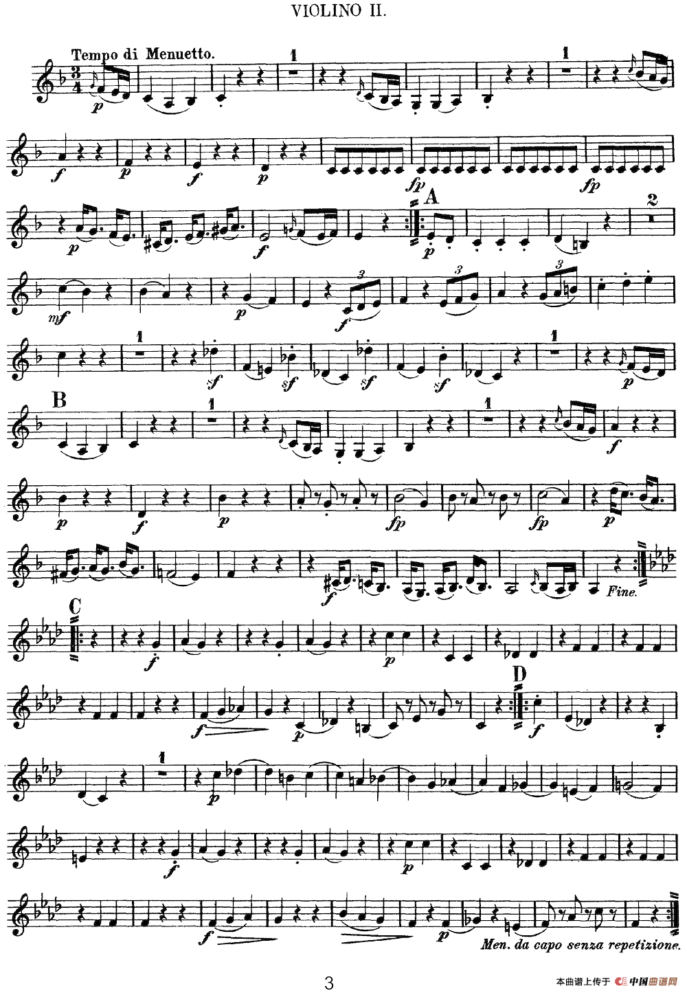 Mozart《Quartet No.5 in F Major,K.158》（Violin 2分谱）(1)：Mozart《Quartet No.5 in F Major,K.158》（Violin 2分谱）_02.png