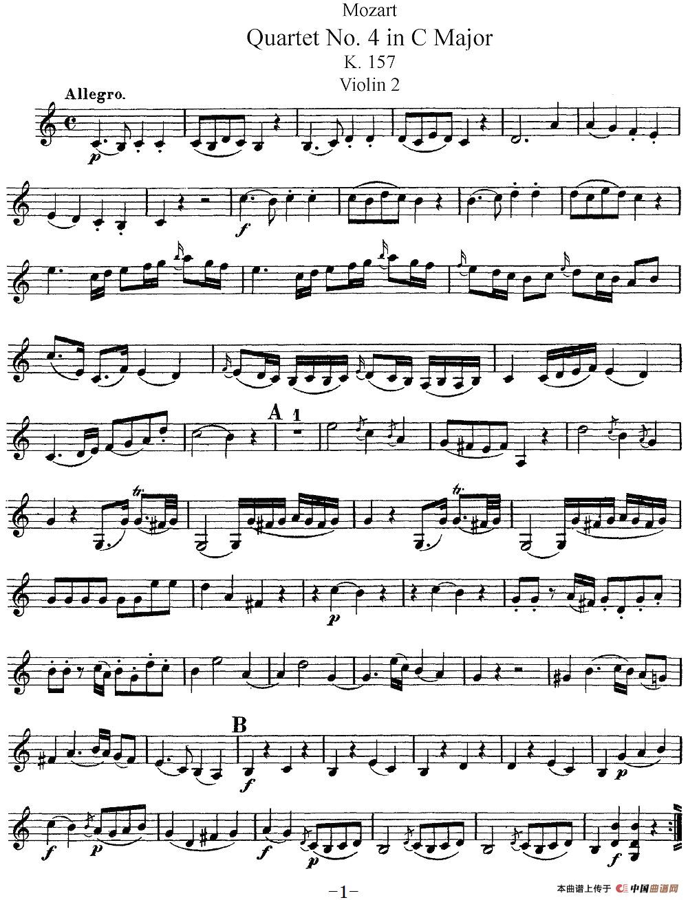 Mozart《Quartet No.4 in C Major,K.157》（Violin 2分谱）(1)：Mozart《Quartet No.4 in C Major,K.157》（Violin 2分谱）_00.png