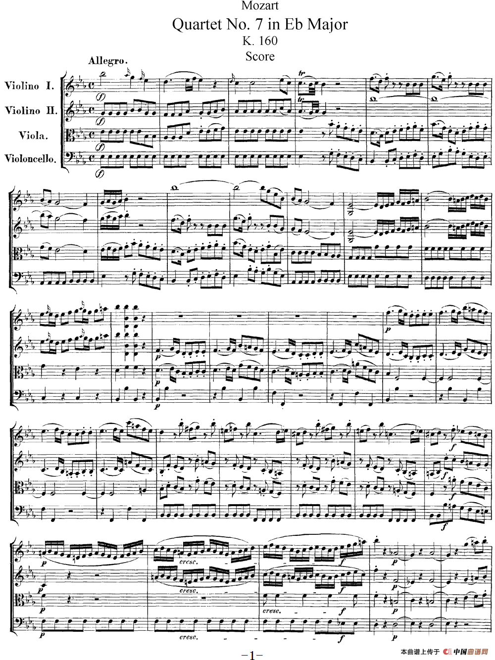 Mozart《Quartet No.7 in Eb Major,K.160》（总谱）(1)：Mozart《Quartet No.7 in Eb Major,K.160》(总谱)_00.png