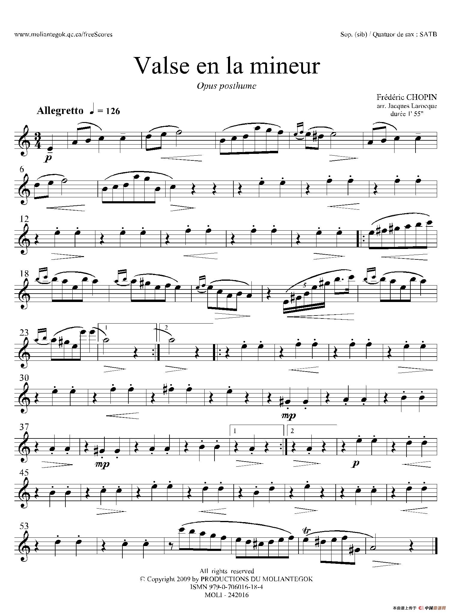 a小调圆舞曲 B.150（四重奏高音萨克斯分谱）(1)：001 (2).jpg