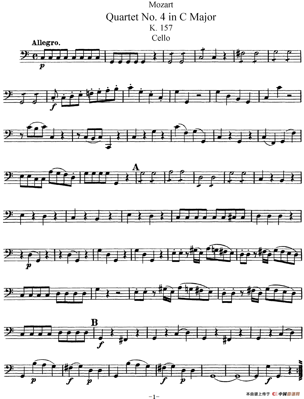 Mozart《Quartet No.4 in C Major,K.157》（Cello分谱）(1)：Mozart《Quartet No.4 in C Major,K.157》（Cello分谱）_00.png