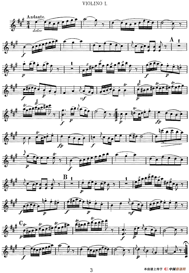 Mozart《Quartet No.2 in D Major,K.155》（Violin 1分谱）(1)：Mozart《Quartet No.2 in D Major,K.155》(Violin 1分谱)-器乐提琴_03.png