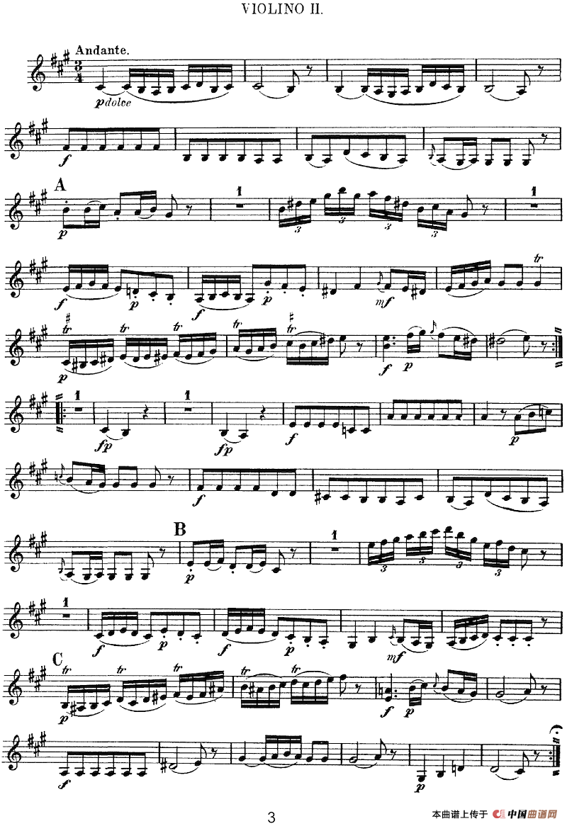 Mozart《Quartet No.2 in D Major,K.155》（Violin 2分谱）(1)：Mozart《Quartet No.2 in D Major,K.155》(Violin 2分谱)-器乐提琴_03.png