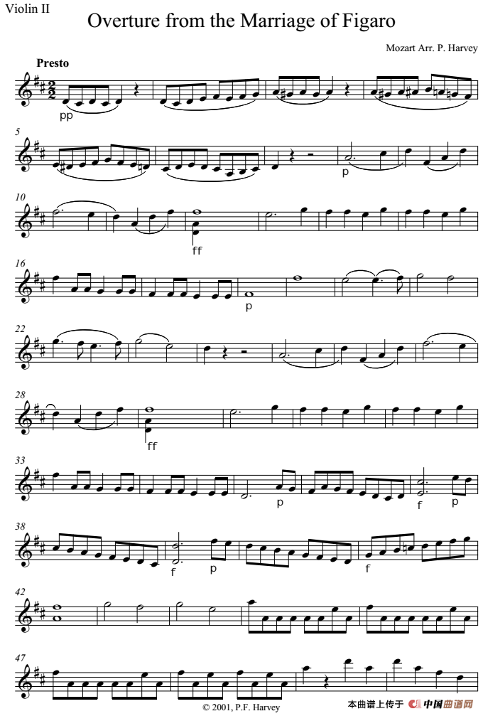 Overture from the Marriage of Figaro 费加罗的婚礼（Violin Ⅱ分谱）(1)：Overture from the Marriage of Figaro 费加罗的婚礼（Violin Ⅱ分谱）莫扎特曲-器乐提琴.png