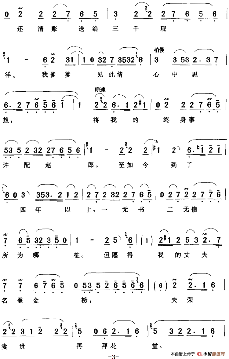 孙俊娥在房中自思自想（《一元钱》孙俊娥[旦]唱段）(1)：孙俊娥在房中自思自想（《一元钱》孙俊娥[旦]唱段）刘翠霞演唱 陈钧记谱147.png
